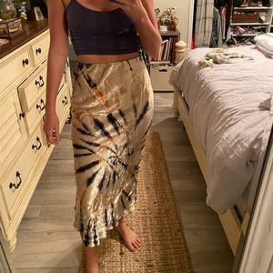 Free People Tie Dye Velvet Skirt
